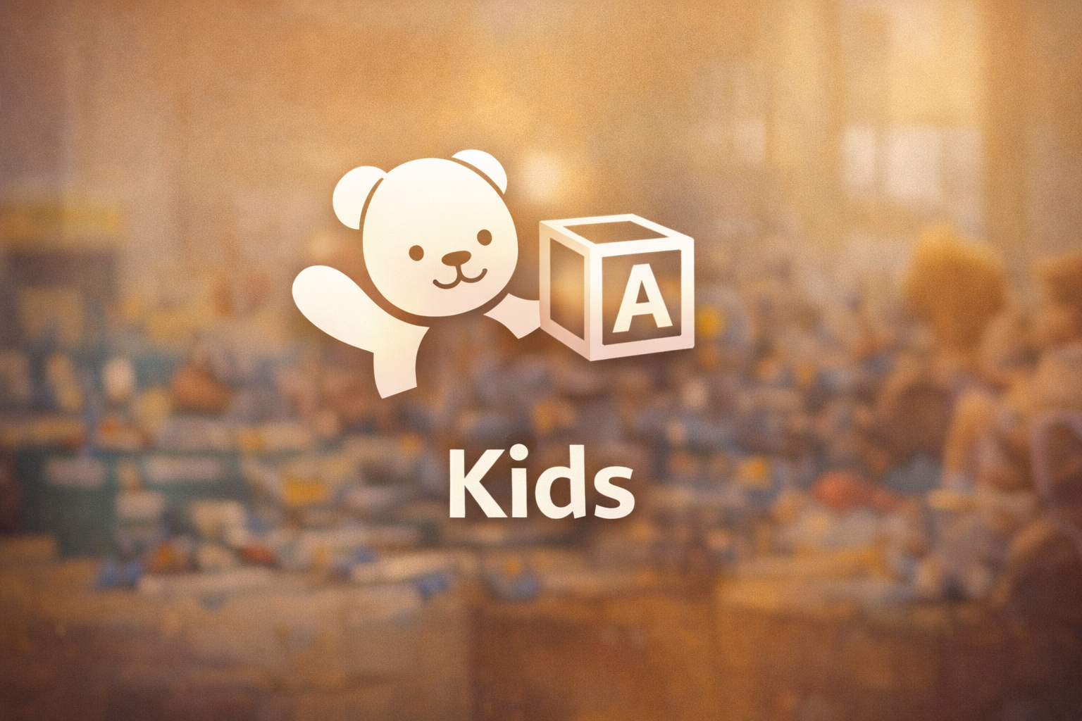 Card do ministério infantil Kids da Igreja Adore com ambiente voltado para crianças